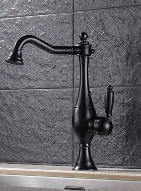 Black bronze kitchen faucet hand-drawn brushed old fine copp