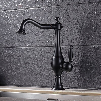Black bronze kitchen faucet hand-drawn brushed old fine copp