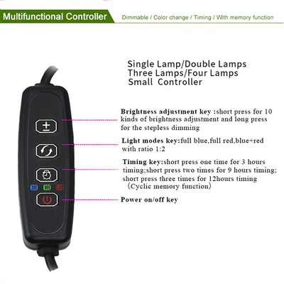 LED Grow Light For Plants Seedlings Timer Can Be Set With Cl
