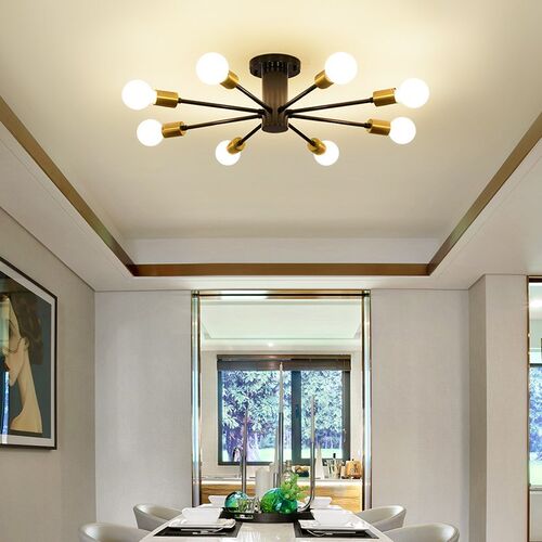 Modern Nordic Chandeliers Lighting Black 6/8/10 Lights Bedro