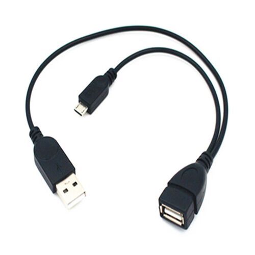 Micro USB 2.0 5 Pin Host OTG Cable adapter With USB Power F