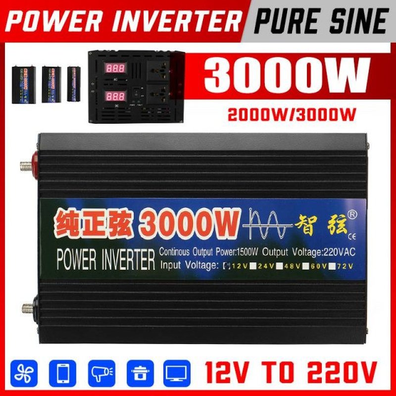 Modified Sine Wave 2000W 3000W Inverter DC 12V To AC 220V Vo