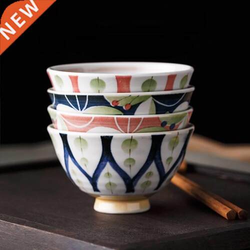 250ml Ceramic Rice Bowl Japanese Style Ancient Flower Leaf