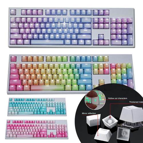 104Pcs Universal Key Cap Set PBT Backlight Keycaps for