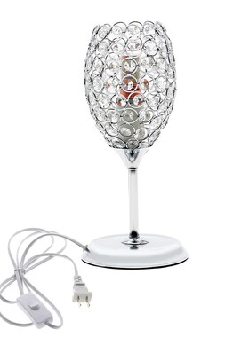 Romantic Luxury Bedside LED Table Lamps Crystal Wine Glass D
