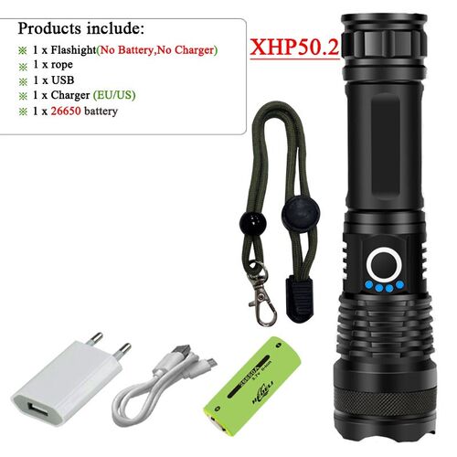 xhp100 High power led flashlight rechargeable 18650 26650 ba