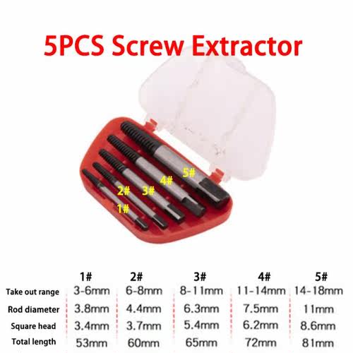 5Pcs/set Screw Extractor Center Drill Bits Broken Speed Out