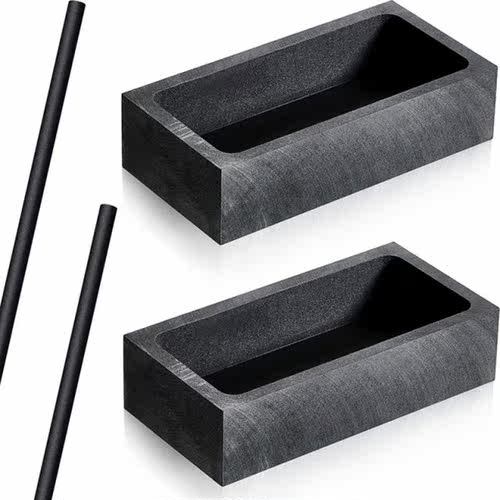 2 Pcs 1 Kg Graphite Casting Mold Crucible Mould and 2 Pcs Gr