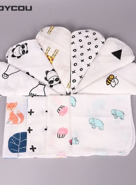10PCS Kids Baby Cartoon Towel Handkerchief Cotton Muslin Tow