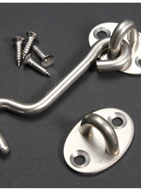 1set Stainless Steel Cabin Hook Eye Shed Gate Door Latch Sil