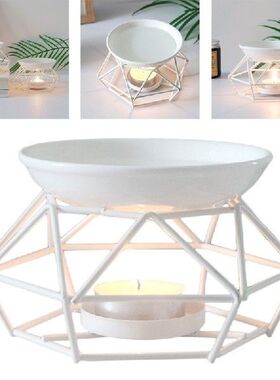 Logam Pembakar Minyak Aromatik Bingkai Geometris Keramik