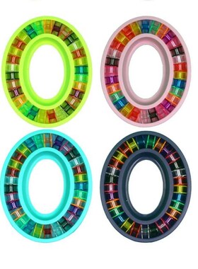 Oval silicone ring bobbin storage box 30 colorful transparen