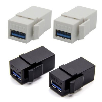 2PCS USB 3.0 A Female to A Female Extension Keystone Jack Co