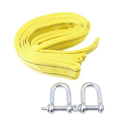 Heavy Duty 3Tons Car Tow Cable Towing Pull Rope Strap Hooks