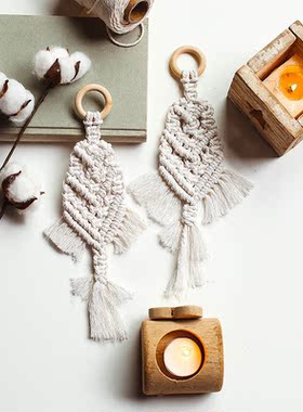 Macrame Leaves Tapestry Nordic Style Handmade Tassels