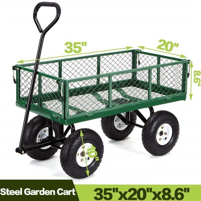 Garden Carts Yard Dump Wagon Cart Lawn Utility Cart Outdoor
