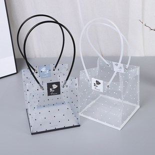 Transparent PVC Flower Packaging Bag Gift Wrapping Plastic R