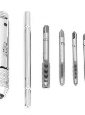 M3-M8 Screw Thread Taps with T Type Ratchet Tap Wrench Hand