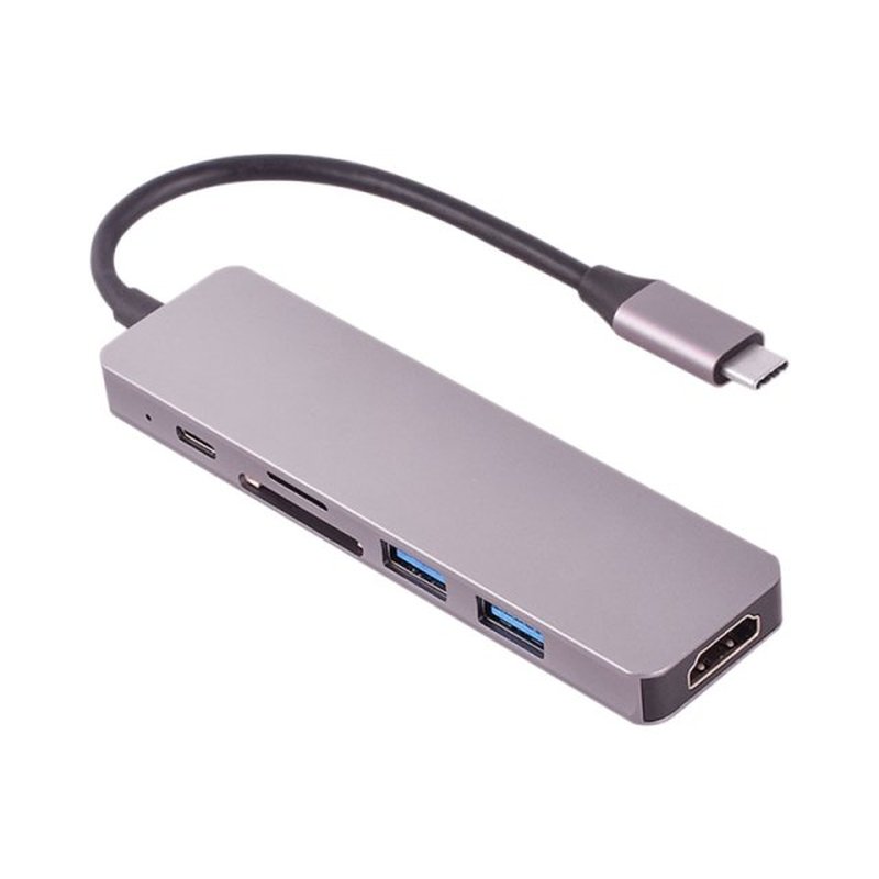 USB HUB Type-C Adapter 6 in 1 USB C to USB 3.0 HDMI-Compatib