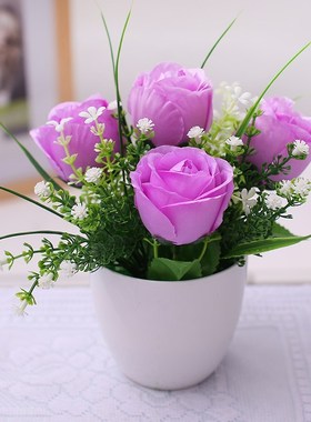 Simulation flower furnishing articles containing basin 】 【