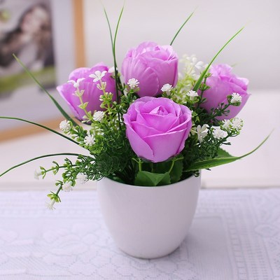 Simulation flower furnishing articles containing basin 】 【