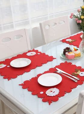 New 2021 Christmas Mat Santa Ornament Home Decoration Placem