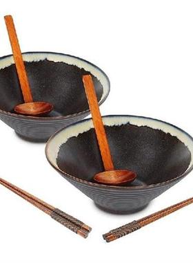 Ceramic Ramen Bowl Set Japanese Ramen Bowl With Chopsticks