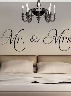 1Pc PVC Wall Stickers Mr. &amp Mrs. Wall Sticker Rem