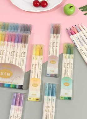 3/20pcs Retro color Twin Marker Pens Set Brush Drawing Fine