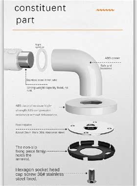 Bathroom Balanced Bar Safety Hand Rail Anti-slip Grab Bars