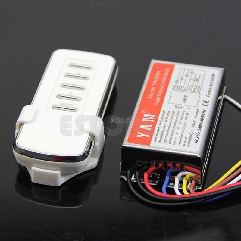 4 Ways Remote Control ON/OFF AC 220V Digital Switch Controll