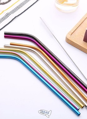 Reusable Metal Drinking Straws 4Pcs 304 Stainless Steel Stur