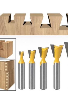 1/5PCS 8MM Shank Dovetail Joint Router Bits Set 14 Degree Wo