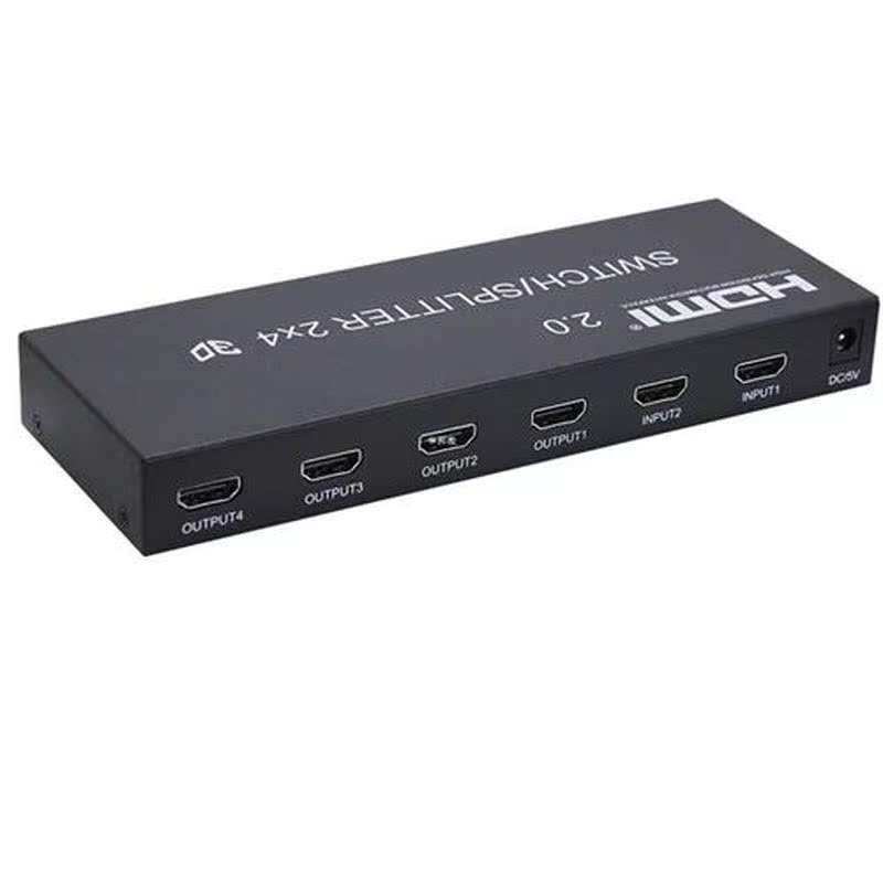 4K HDMI 2.0 Switcher 2X4 Splitter with HDMI 2.0 audio extrac
