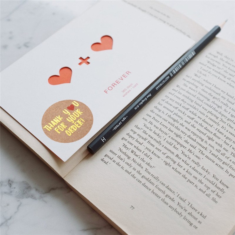 500pcs Thank You for Supporting My Business Kraft Sticker wi