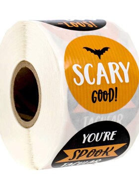 50-500pcs Pumpkin Witch Halloween Stickers 1inch Round Gift