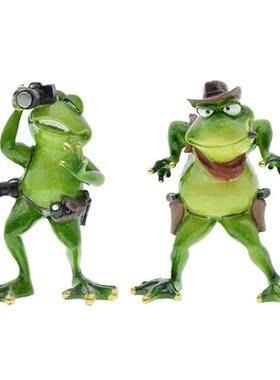 Resin Frogs Ornament Decor Frog Figurine Statue Animal