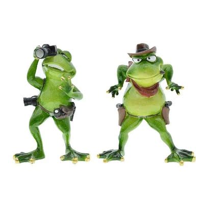Resin Frogs Ornament Decor Frog Figurine Statue Animal
