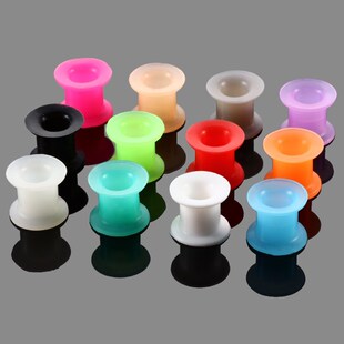24pcs/lot Silicone Flexible Double Flared Ear Flesh Tunnel