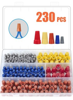 230PCS Wire Nuts Connectors Screw Terminals  Twist Nuts Caps