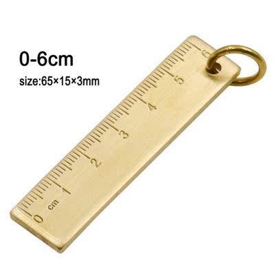 6cm Small Copper Ruler 3mm Thickened Brass Metal Ruler Coppe