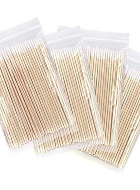 100 Count/set Microblading Cotton Swab Pointed Tip Wood