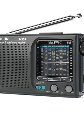 Word-Receiver Stereo-Radio Tecsun R-909 9-Band Mw/sw Newly