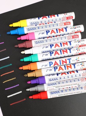 12 Vibrant Colored Waterproof Oil Based Paint Markers for D