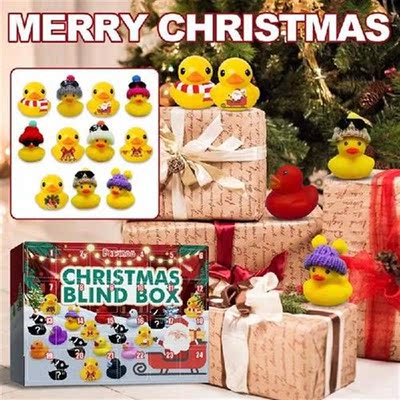 Christmas Advent Calendar Toy Box 24pcs Set Cute Rubber