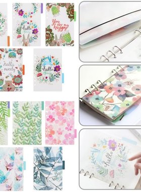 5Pcs A5/A6 6 Holes Planner Color Index Pages Of Notebook Pag