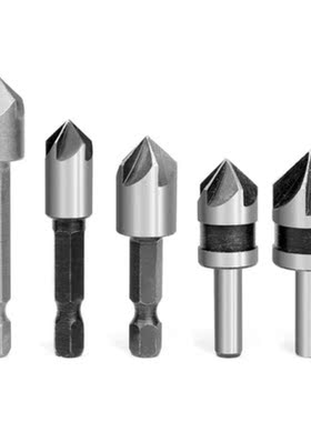 5Pcs 82 Degrees Countersink Drill Chamfer Bit Kit for Wood G