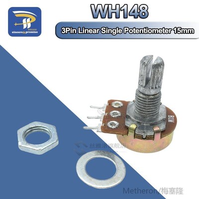1PCS WH148 Linear Potentiometer 15mm Shaft With Nuts And Was
