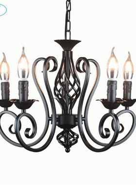 Industrial lustre chandelier wrought iron 3 5 6 light chande