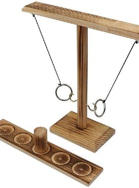 Ring Toss Games for Kids Adults Handmade Wooden Hook and